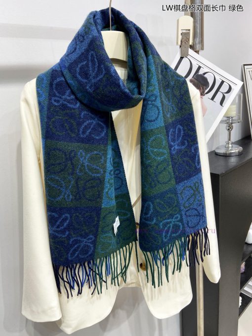 Top of the line original unisex Roewe LW checkerboard double-sided long scarf is very lucky qx7ju6op - Image 6