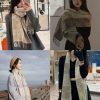 Top of the line original unisex Roewe LW checkerboard double-sided long scarf is very lucky fq05494r