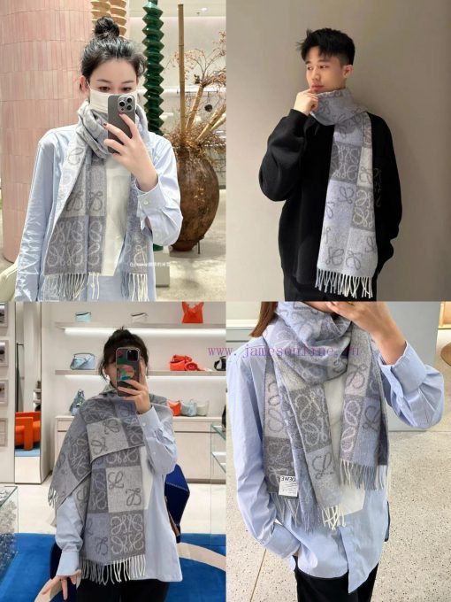 Top of the line original unisex Roewe LW checkerboard double-sided long scarf is very lucky 53v9ypfu