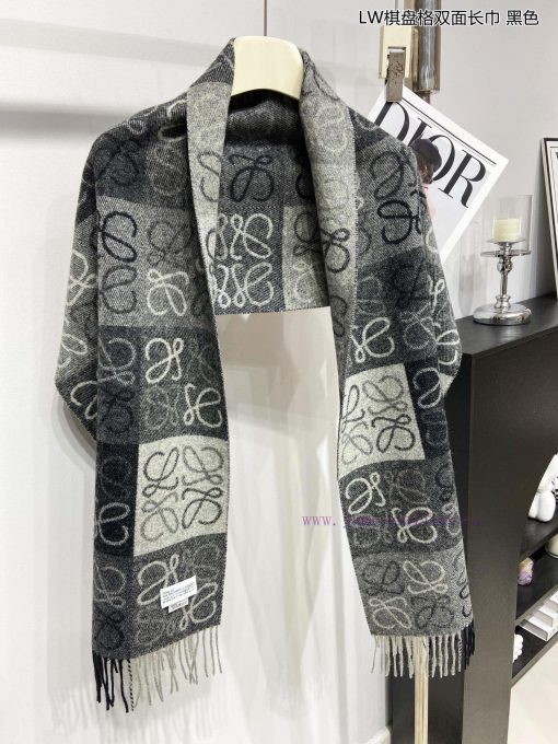 Top of the line original unisex Roewe LW checkerboard double-sided long scarf is very lucky 9ehupqh1 - Image 10