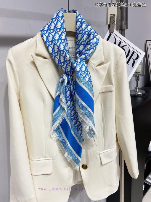 Top selling silk is here! Dior's latest flagship D-letter floral lock 90 silk square scarf ivc2bwdmh - Image 5