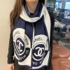 The new Chanel geometric knitted cashmere scarf has a great hand feel and top-notch quality.ocr7ncj7