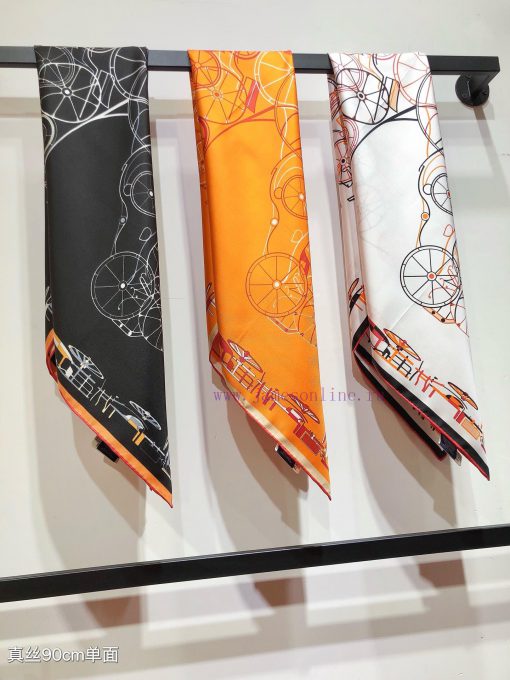 SHMS2450 Original Herm è s Equestrian Interwoven 90cm Silk Square Towel Convertible Carriage6aeoxhq1 - Image 2
