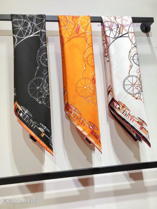 SHMS2450 Original Herm è s Equestrian Interwoven 90cm Silk Square Towel Convertible Carriage0ni6o7za