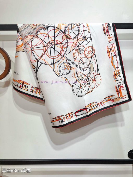 SHMS2450 Original Herm è s Equestrian Interwoven 90cm Silk Square Towel Convertible Carriage6aeoxhq1 - Image 9