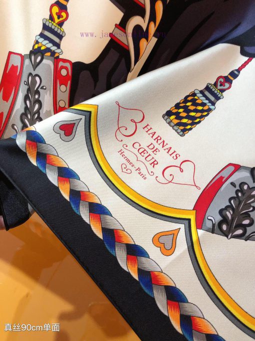 SHMS2410 Original Herm è s Sweet Saddle 90cm Silk Square Scarf Decorators Fang Deng and Pei pi215q8g - Image 5