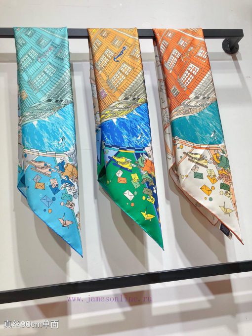 Under the observation of the SHMS2407 original Hermes flagship 90cm silk handkerchief telesc2hoktfgi - Image 2
