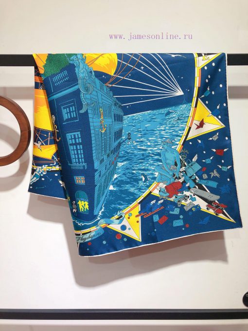 Under the observation of the SHMS2407 original Hermes flagship 90cm silk handkerchief telescg0w9zeyc - Image 6