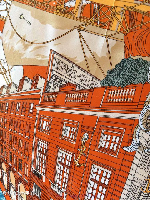Under the observation of the SHMS2407 original Hermes flagship 90cm silk handkerchief telesc2hoktfgi - Image 6