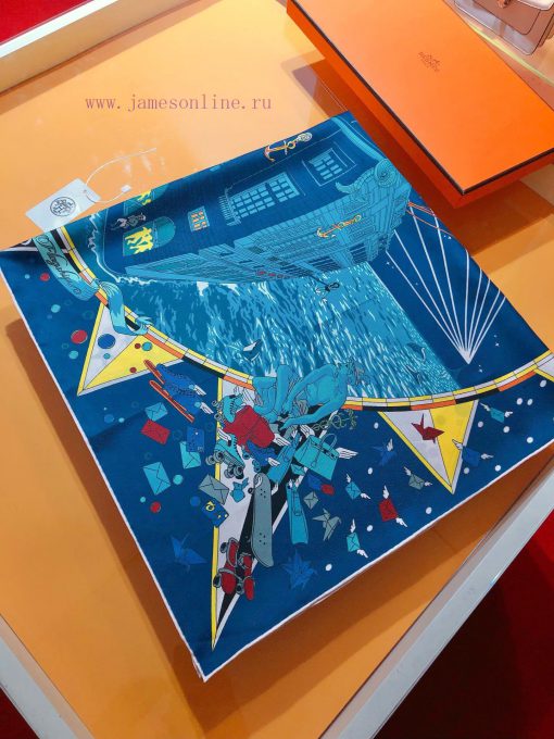 Under the observation of the SHMS2407 original Hermes flagship 90cm silk handkerchief telescg0w9zeyc - Image 7