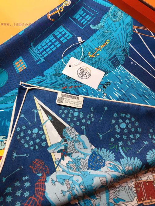 Under the observation of the SHMS2407 original Hermes flagship 90cm silk handkerchief telescg0w9zeyc - Image 8