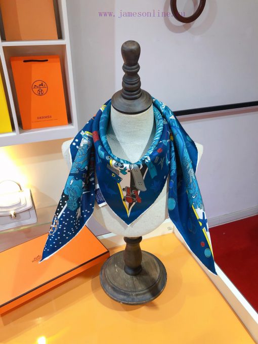 Under the observation of the SHMS2407 original Hermes flagship 90cm silk handkerchief telescg0w9zeyc - Image 9