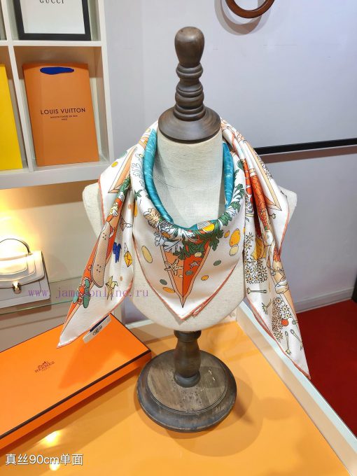 Under the observation of the SHMS2407 original Hermes flagship 90cm silk handkerchief telesc2hoktfgi - Image 10