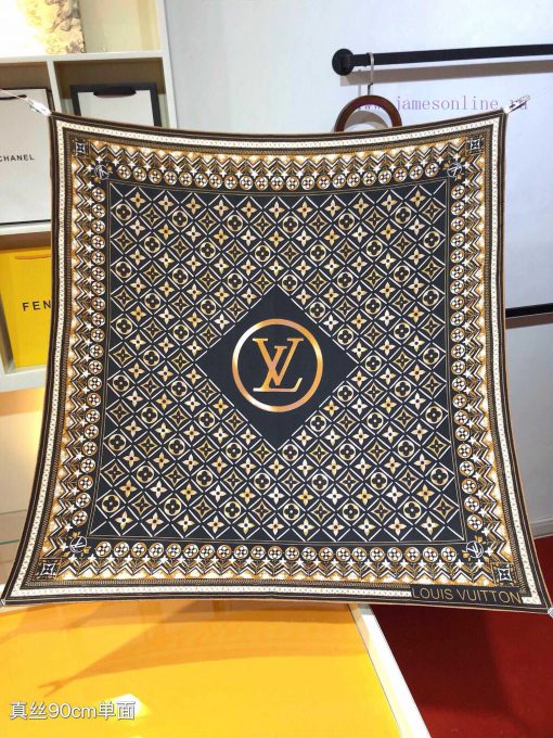 SLV2436 original single LvTiles silk 90cm square scarf, with a gorgeous inlaid pattern outli7yjs9mac