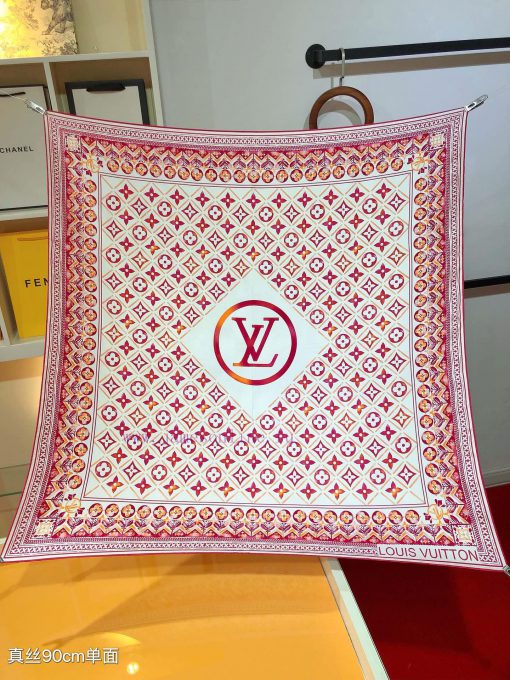 SLV2436 original single LvTiles silk 90cm square scarf, with a gorgeous inlaid pattern outligbi2gtwj - Image 5