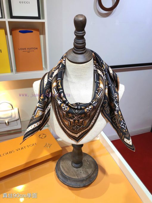 SLV2436 original single LvTiles silk 90cm square scarf, with a gorgeous inlaid pattern outli7yjs9mac - Image 9