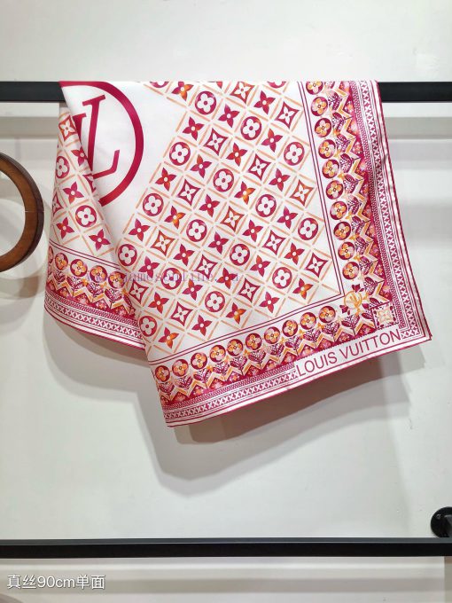 SLV2436 original single LvTiles silk 90cm square scarf, with a gorgeous inlaid pattern outligbi2gtwj - Image 9