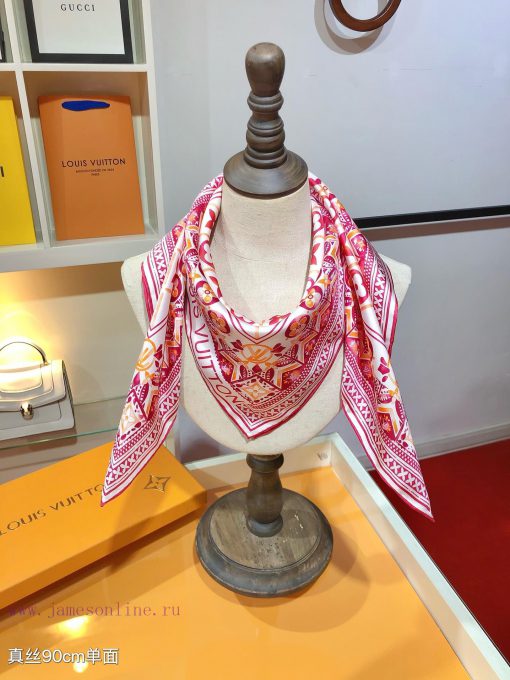 SLV2436 original single LvTiles silk 90cm square scarf, with a gorgeous inlaid pattern outligbi2gtwj - Image 10