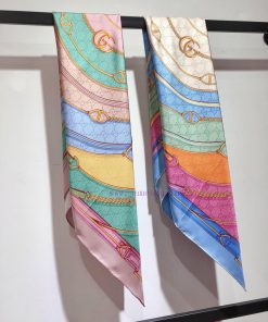 SGC2413 Original Gucci GG belt printed twill 90cm square towel~With a modern perspective, thhtxjh9oz