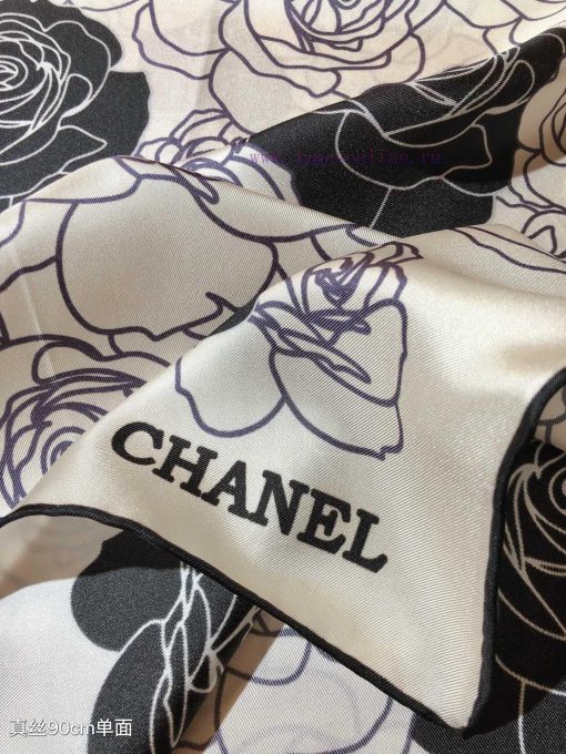 SCC2434 ️ Original Chanel 90cm silk square scarf, made of top-quality twill silk material ️ p4no54p8 - Image 7