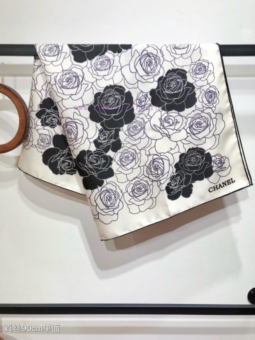 SCC2434 ️ Original Chanel 90cm silk square scarf, made of top-quality twill silk material ️ p4no54p8 - Image 8
