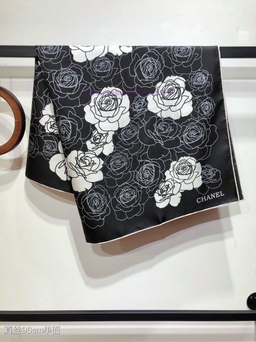SCC2434 ️ Original Chanel 90cm silk square scarf, made of top-quality twill silk material ️ 76ci52lq - Image 8