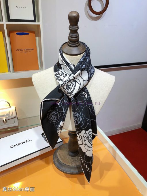 SCC2434 ️ Original Chanel 90cm silk square scarf, made of top-quality twill silk material ️ 76ci52lq - Image 9
