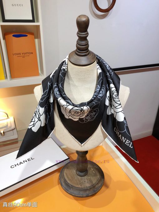 SCC2434 ️ Original Chanel 90cm silk square scarf, made of top-quality twill silk material ️ 76ci52lq - Image 10