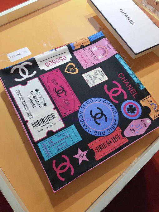 SCC2414 ️ Original Chanel 90cm silk square scarf, made of top-quality twill silk material ️ zmegx52w - Image 6