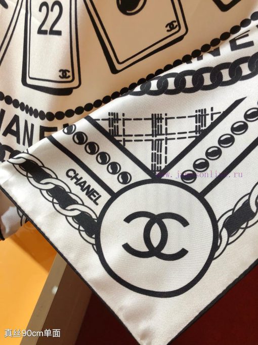 SCC2435 ️ Original Chanel 90cm silk square scarf, made of top-quality twill silk material ️ iolmuv4i - Image 4