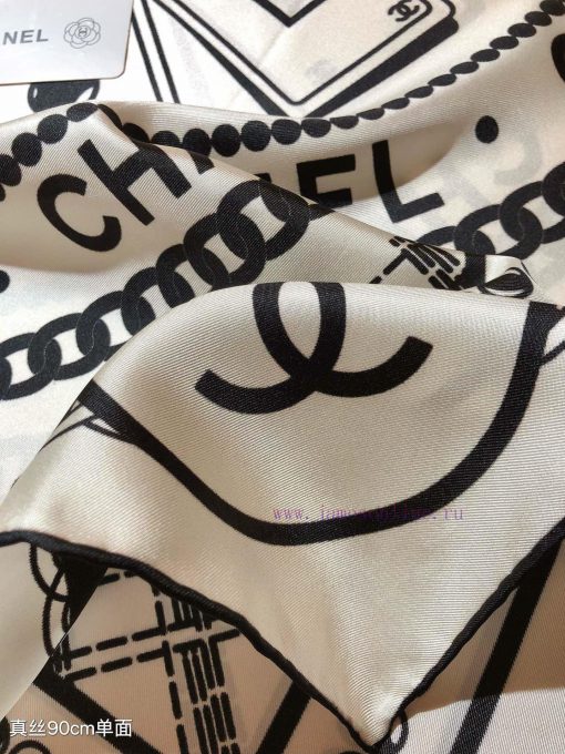 SCC2435 ️ Original Chanel 90cm silk square scarf, made of top-quality twill silk material ️ iolmuv4i - Image 7