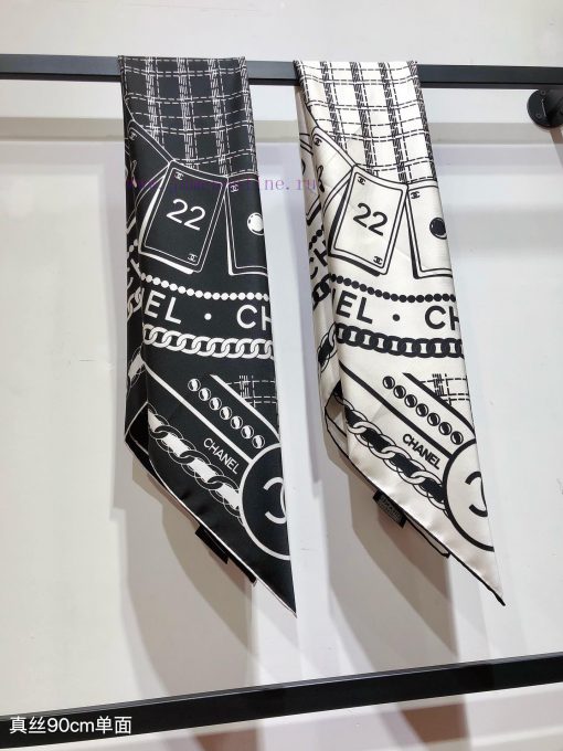 SCC2435 ️ Original Chanel 90cm silk square scarf, made of top-quality twill silk material ️ ufek0sff - Image 2