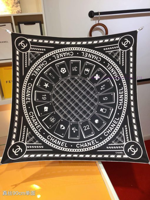 SCC2435 ️ Original Chanel 90cm silk square scarf, made of top-quality twill silk material ️ ufek0sff - Image 3