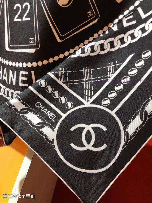 SCC2435 ️ Original Chanel 90cm silk square scarf, made of top-quality twill silk material ️ ufek0sff - Image 4