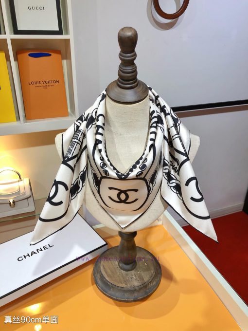 SCC2435 ️ Original Chanel 90cm silk square scarf, made of top-quality twill silk material ️ iolmuv4i - Image 10