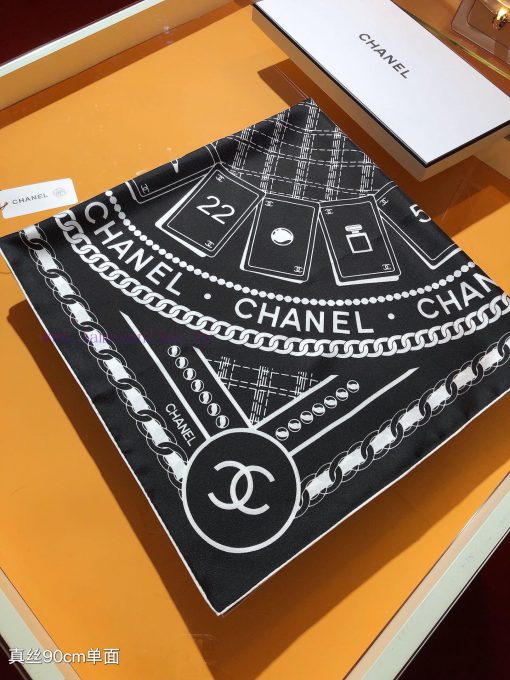 SCC2435 ️ Original Chanel 90cm silk square scarf, made of top-quality twill silk material ️ ufek0sff - Image 5