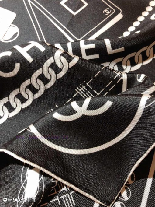 SCC2435 ️ Original Chanel 90cm silk square scarf, made of top-quality twill silk material ️ ufek0sff - Image 7