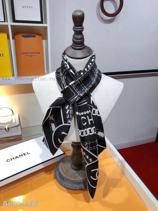 SCC2435 ️ Original Chanel 90cm silk square scarf, made of top-quality twill silk material ️ ufek0sff - Image 9