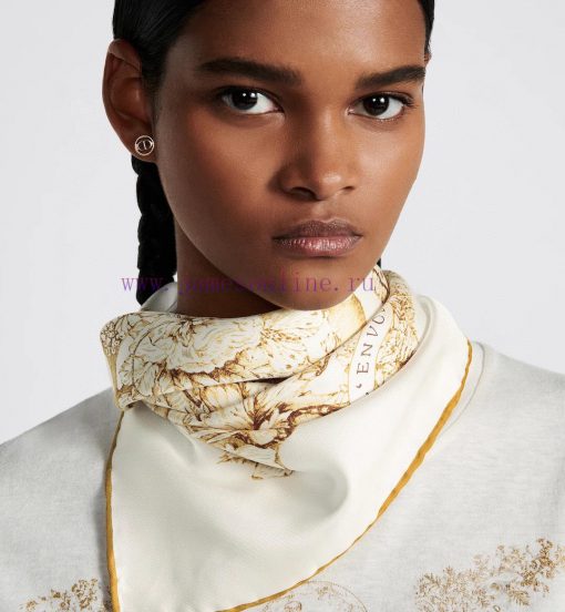 SDO2403 original Dior Butterfly Around the World printed 90cm silk square scarf, highlightincciljmb3 - Image 4