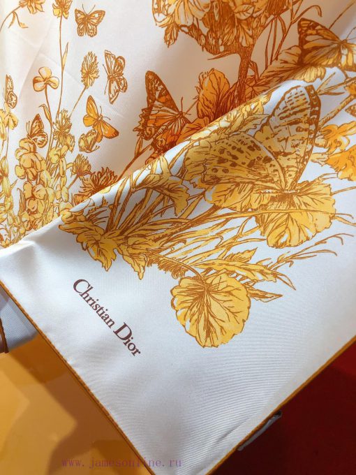 SDO2403 original Dior Butterfly Around the World printed 90cm silk square scarf, highlightincciljmb3 - Image 6