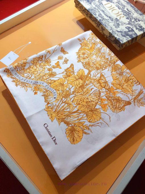 SDO2403 original Dior Butterfly Around the World printed 90cm silk square scarf, highlightincciljmb3 - Image 8