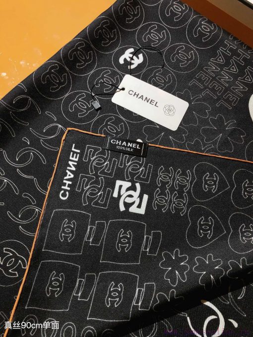 SCC2436 ️ Original Chanel 90cm silk square scarf, made of top-quality twill silk material ️ 04e41zi2 - Image 6