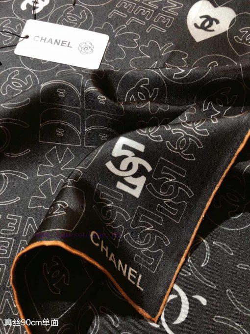 SCC2436 ️ Original Chanel 90cm silk square scarf, made of top-quality twill silk material ️ 04e41zi2 - Image 7
