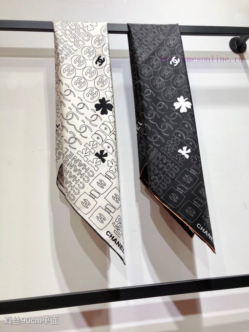 SCC2436 ️ Original Chanel 90cm silk square scarf, made of top-quality twill silk material ️ ln6fnk1x - Image 2