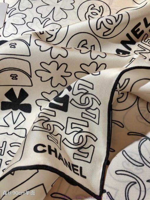 SCC2436 ️ Original Chanel 90cm silk square scarf, made of top-quality twill silk material ️ ln6fnk1x - Image 7
