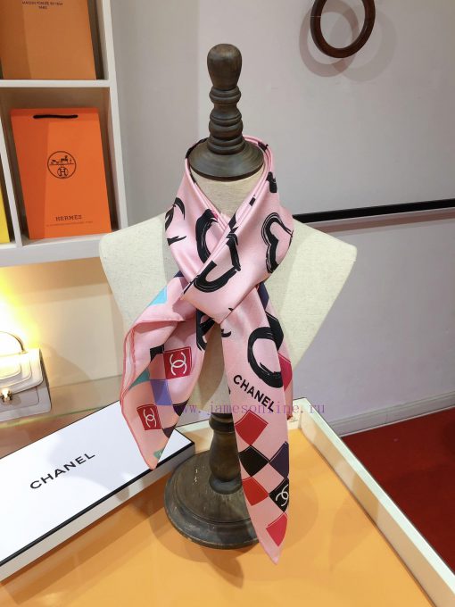 SCC2402 ️ Original Chanel 90cm silk square scarf, made of top-quality twill silk material ️ 5kv2l78h - Image 9