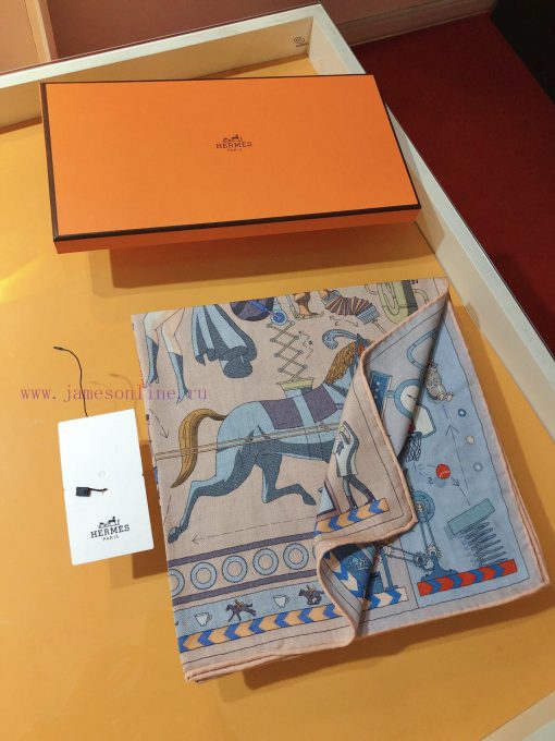 RHMS2371H Double Afternoon Tea 70cm Double sided Velvet Square Towel, a must-have Hermes acck490k66y