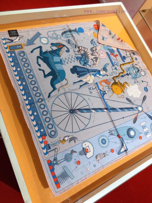 RHMS2371H Double Afternoon Tea 70cm Double sided Velvet Square Towel, a must-have Hermes acck490k66y - Image 4
