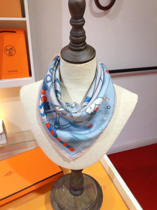 RHMS2371H Double Afternoon Tea 70cm Double sided Velvet Square Towel, a must-have Hermes acck490k66y - Image 9