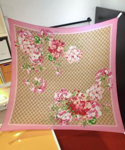 RGC2421 Original Gucci 140cm Velvet Square Scarf Classic Gucci Geranium Print Absolutely Scrjh3bn312